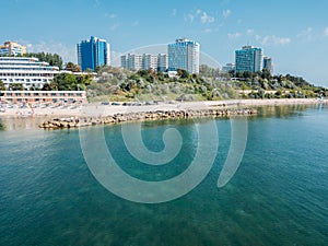 Aerial Drone View Of Neptun-Olimp Resort On The Black Sea In Romania