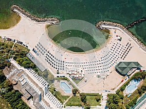 Aerial Drone View Of Neptun-Olimp Resort On The Black Sea In Romania