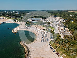 Aerial Drone View Of Neptun-Olimp Resort On The Black Sea In Romania