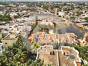 Aerial Drone view of niarela Bamako Mali