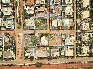 Aerial Drone view of niarela Quizambougou Niger Bamako Mali