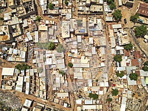 Aerial Drone view of niarela Quizambougou Niger Bamako Mali