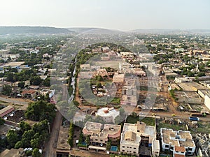 Aerial Drone view of niarela Quizambougou Niger Bamako Mali