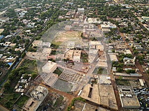 Aerial Drone view of niarela Quizambougou Niger Bamako Mali