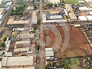 Aerial Drone view of niarela Quizambougou Niger Bamako Mali