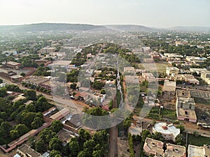 Aerial Drone view of niarela Quizambougou Niger Bamako Mali