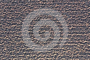 Aerial drone view of a plowed field