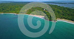 Aerial drone view of Red Frog Beach in Bocas del Toro, Caribbean, Panama