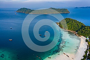 Aerial drone view of a small tropical island in the Mergui Archipelago, Myanmar Swinton Island photo