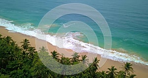 Aerial drone view of a Tropical caribbean beach in Bocas del Toro, Panama