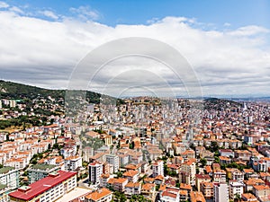 Aerial Drone View of Unplanned Urbanization Istanbul Kartal Yakacik.