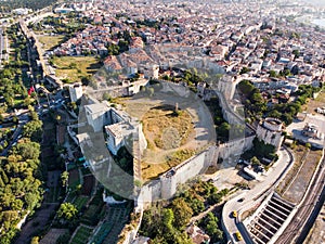 Aerial Drone View of Yedikule Fortress in Istanbul / Turkey.