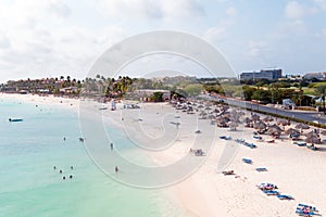 Aerial from Druif beach on Aruba island