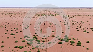 Aerial dry farm paddock destroyed during drought. Global warming, Climate change