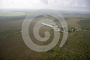 Aerial of the Ernest Coe Visitor Center, Everglades National Park, Florida