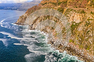 Aerial: The famous Chapman`s peak near Hout bay