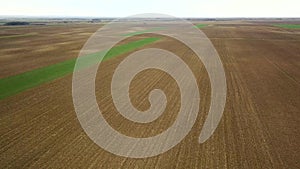 Aerial fields in early spring.