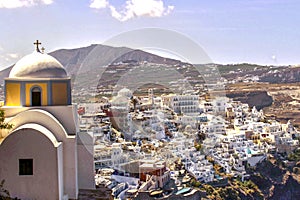 Aerial Fira Village Landscape - Santorini