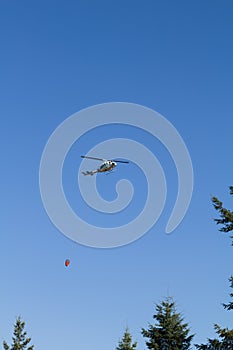 Aerial firefighting with helicopter