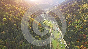 Aerial Flight in Carpathian mountains