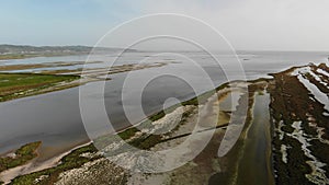 Aerial flight Divjaka-Karavasta National Park in Albania