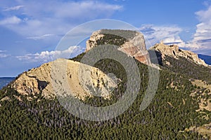Aerial landscape nature view flight Heart Mountain Powell Wyoming photo