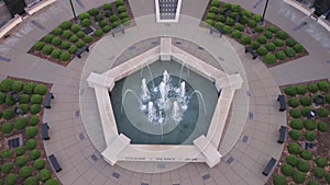 Aerial flight over Huntsville, Alabama, Veterans Memorial Park, Drone View, Downtown