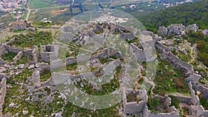 Aerial: Flight over a mediaeval fortress