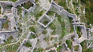 Aerial: Flight over a mediaeval fortress