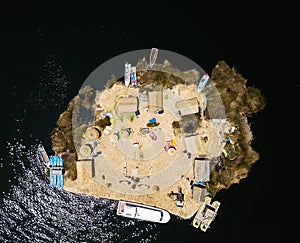 Aerial of floating islands