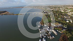 Aerial fly pass Goolwa South Australia