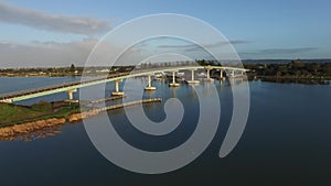 Aerial fly pass Hindmarsh Island bridge Goolwa