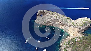 Aerial Flying, Sa Foradada, Mallorca, Spain, Beautiful Landscape, Balearic