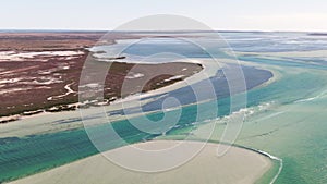 Aerial: Footage of Baird Bay in South Australia.