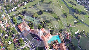Aerial footage of the Biltmore Hotel Miami