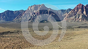 Aerial Footage of Desert and Mountains in Red Rock Canyon