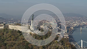 Aerial footage of the Liberty Statue