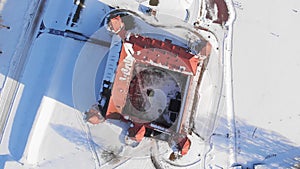 Aerial footage of Mir Castle in Belarus