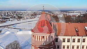 Aerial footage of Mir Castle in Belarus