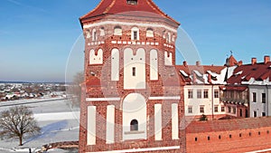 Aerial footage of Mir Castle in Belarus