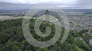 Aerial footage of The National Wallace Monument.