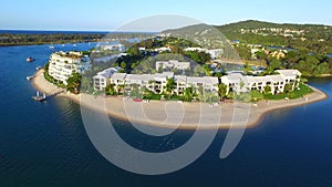 Aerial footage of Noosa River Culgoa Point