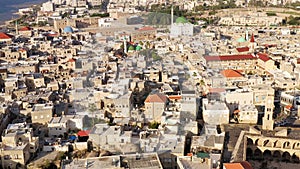 Aerial footage of the old City and Port of Acre.