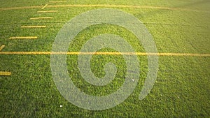 Aerial footage of a Outdoor Football Field