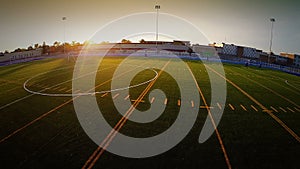 Aerial footage of a Outdoor Football Field