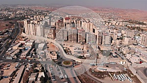 Aerial footage of Palestinian refugees camp Surrounded By security Concerete Wall