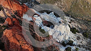 Aerial footage of red rocks, Reno, Nevada