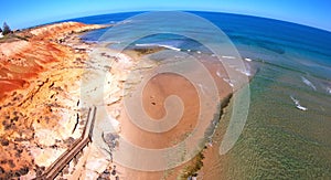 Aerial footage of the South Australian Southport Onkaparinga River estuary.