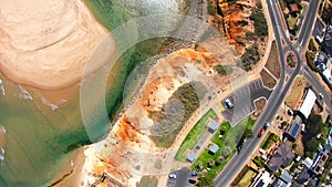 Aerial footage of the South Australian Southport Onkaparinga River estuary.