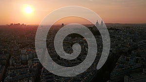 Aerial France Paris Sacre Coeur Basilica August 2018 Sunset 30mm 4K Inspire 2 Prores